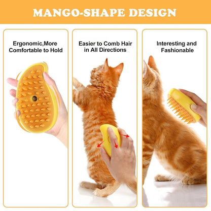 3-in-1 Steamy Cat Brush & Cleaner | Steam Grooming & Hair Removal Tool